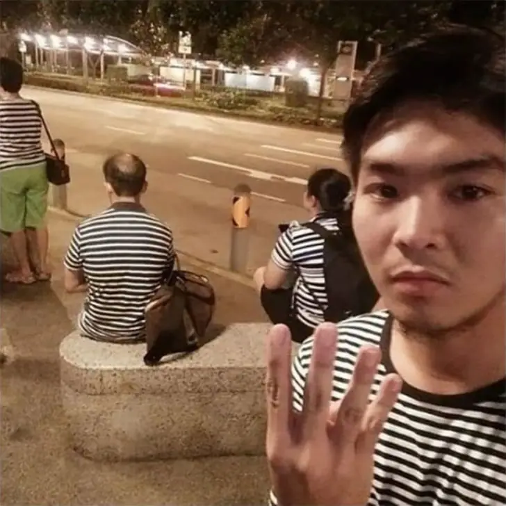 Stripe a Pose at the Bus Stop