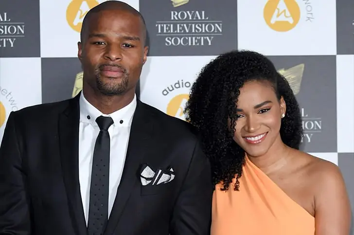 New York Giants’ Osi Umenyiora & Miss Universe Leila Lopes