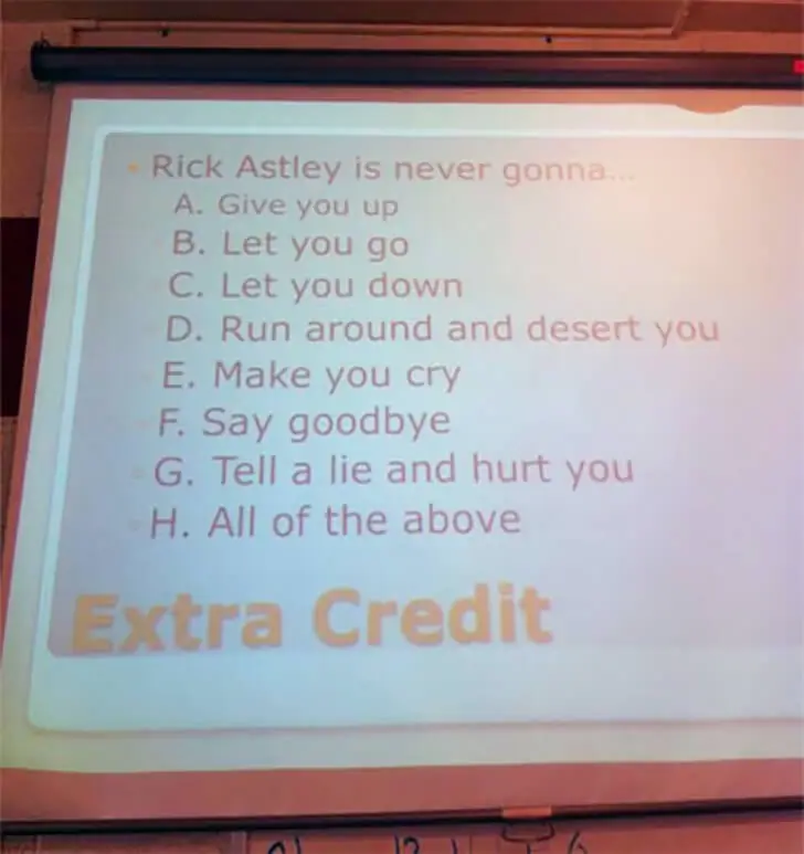 Wenn der Test zum Rickroll wird