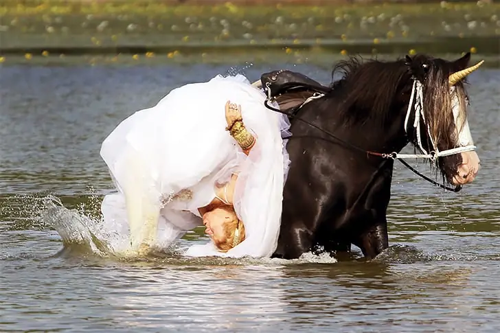 Einhornflug mit nasser Landung