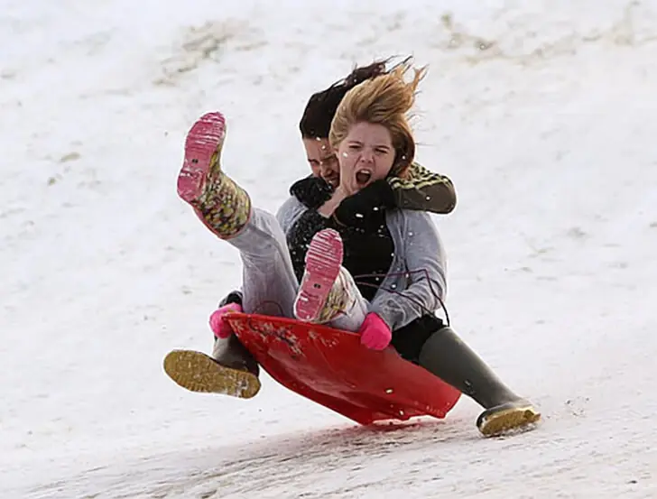 Double Trouble on a Snow Sled